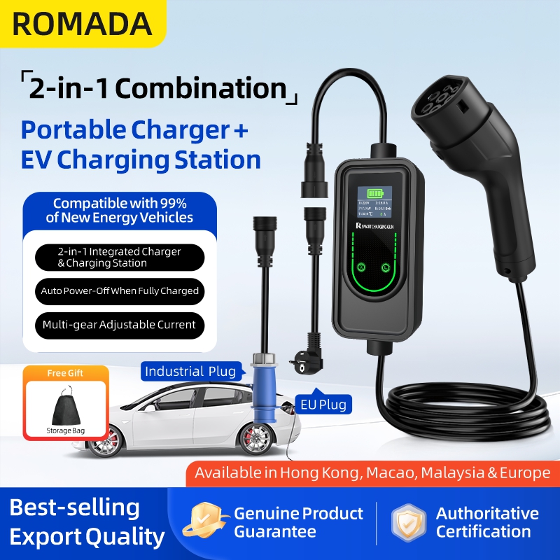 Ev Charging Cable Type 2 32A - Caricatore EV Portatile 32A 7.2KW Tipo