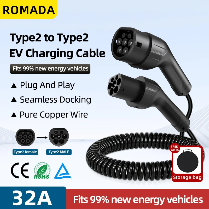 Ev Charging Cable 5M 22Kw - Cavo di ricarica per veicoli elettrici