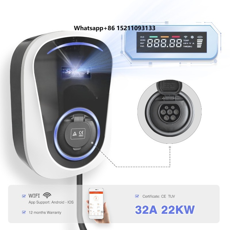Ev Charging Socket Type 2 22Kw - Stazione di Ricarica Rapida per Veicoli