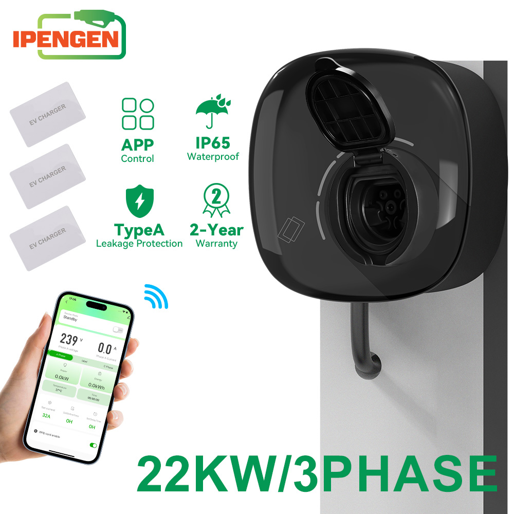 Ev Charger 22Kw Wallbox Type 2 - IPENGEN Caricatore EV da 22KW Tipo