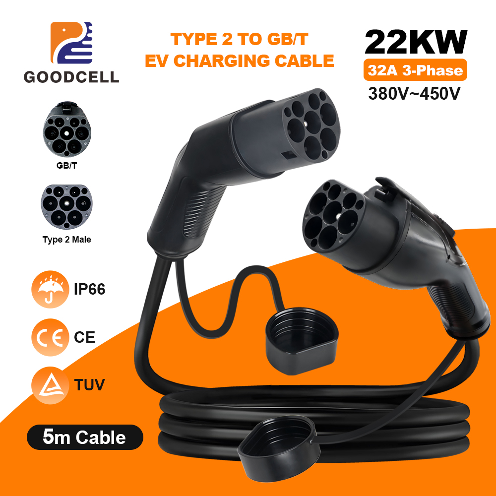 Ev Charging Cable 5M 22Kw - GOODCELL Tipo 2 a GBT 16/32A