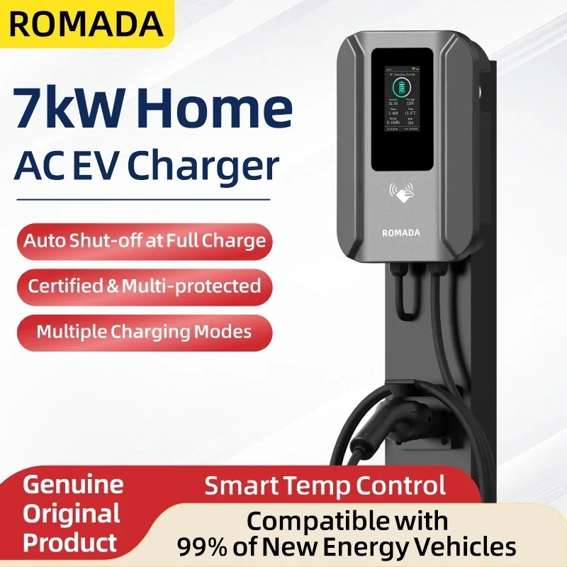 Ev Charging Cable Type 2 32A - ROMADA AC 7KW Stazione di ricarica