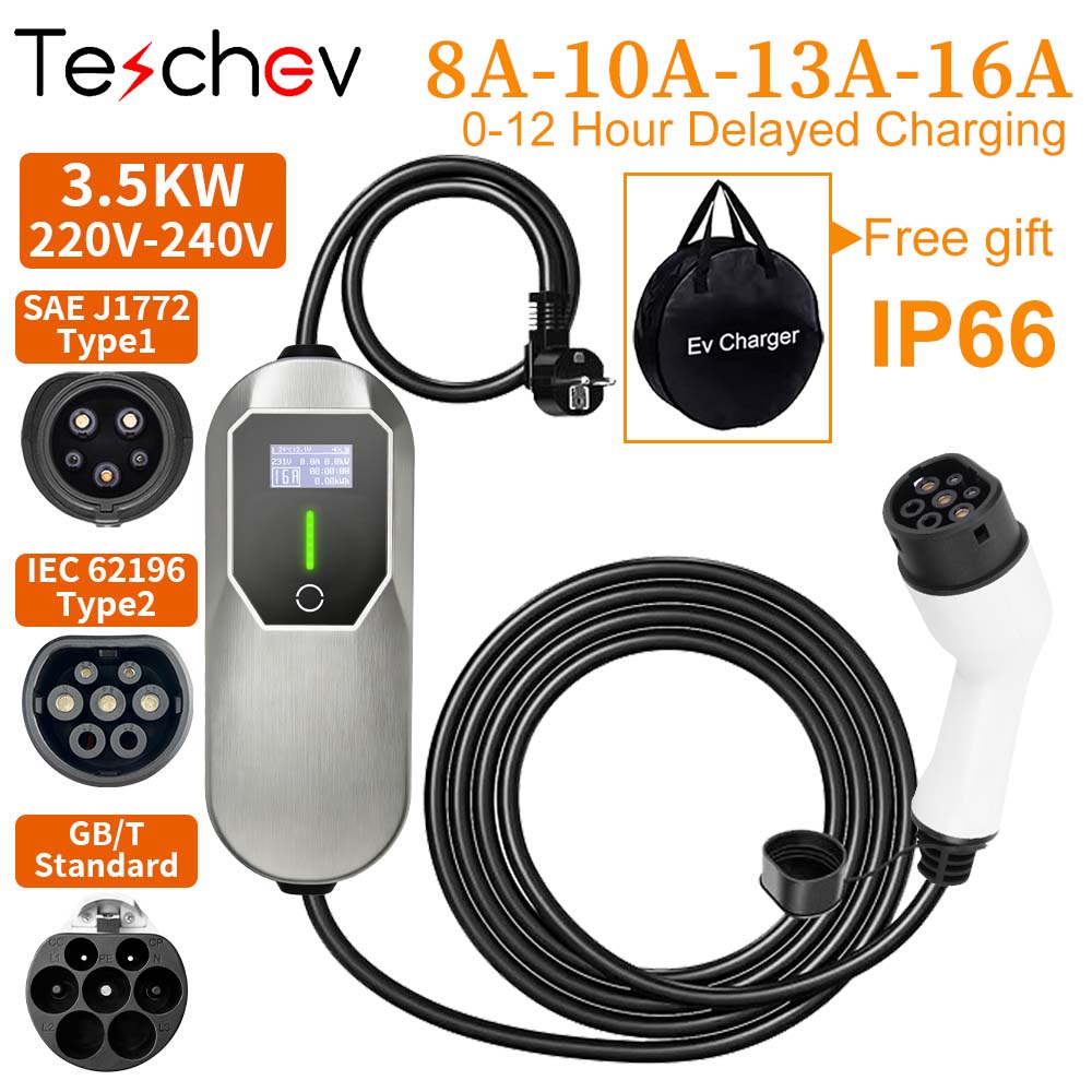 Portable Ev Charger 16A Adjustable - Caricatore EV Portatile 3.5KW 16A Tipo1