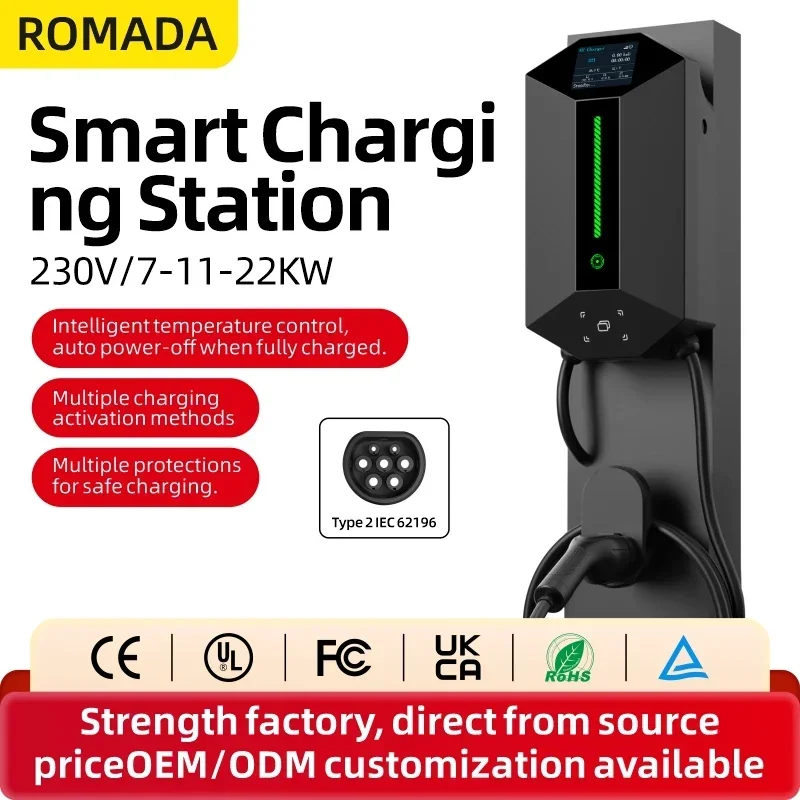 Caricatore EV Intelligente ROM - Ev Charger 22Kw Wallbox Type 2 recensione e prezzo