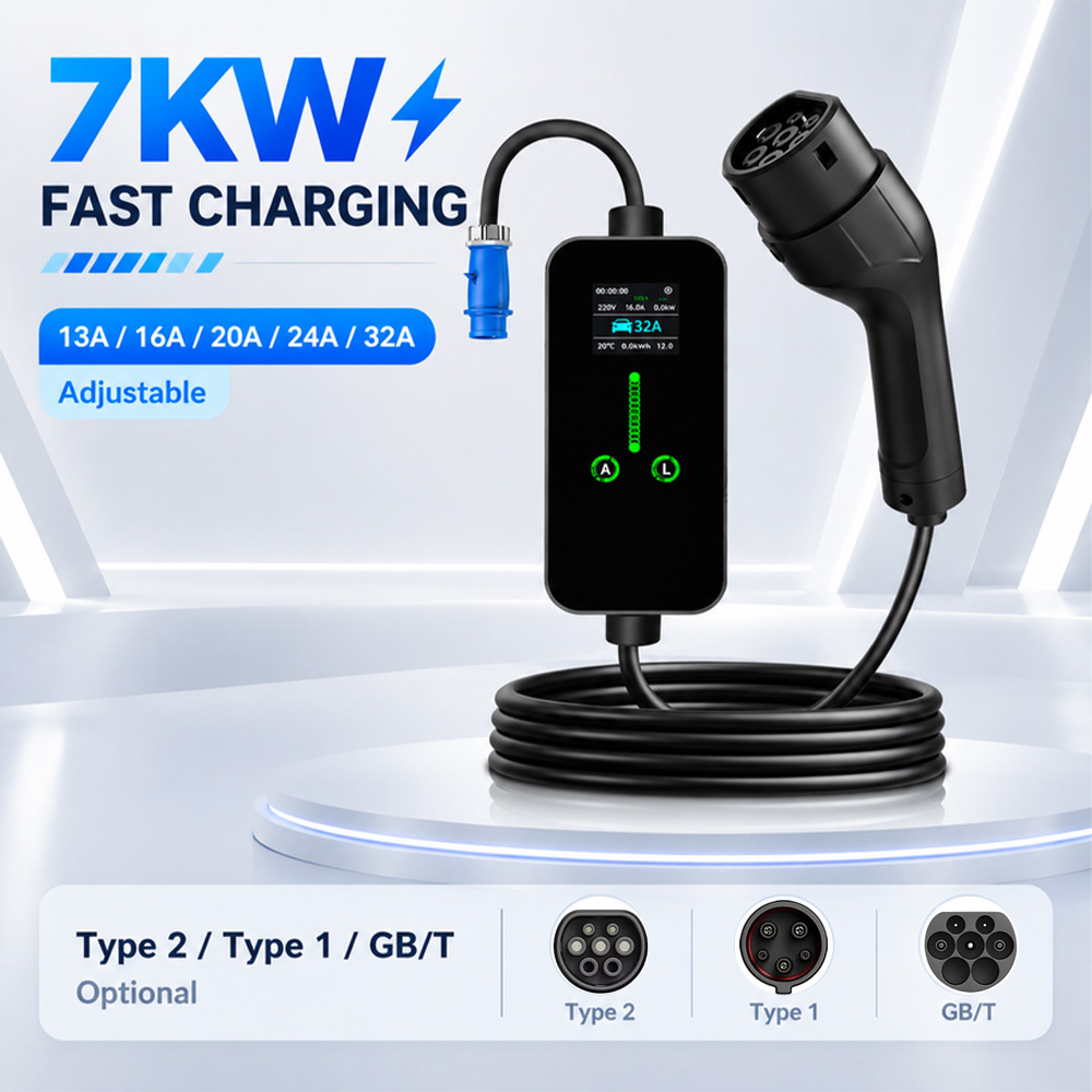 Caricatore EV portatile 7,2KW  - Ev Charging Cable Type 2 32A recensione e prezzo