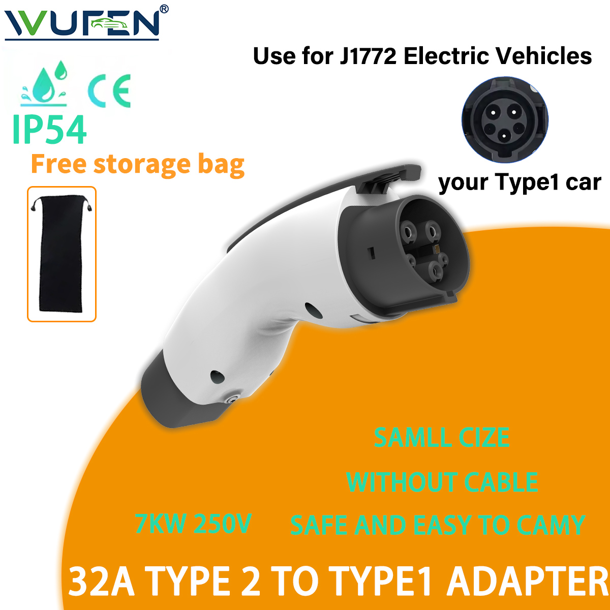 WUFEN Adattatore per caricabat - Ev Charger Adapter Type 2 To Type 1 recensione e prezzo