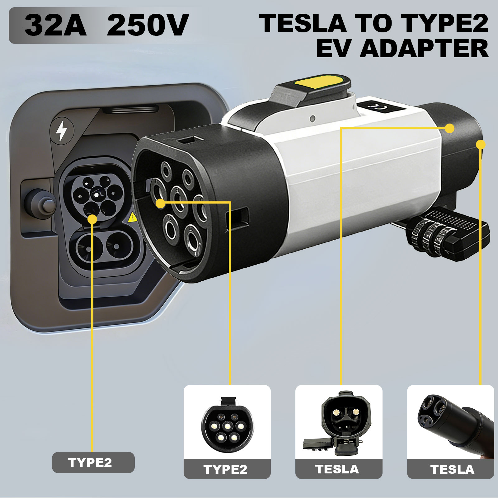 Adattatore antifurto bloccabil - Ev Charger Adapter Type 2 To Type 1 recensione e prezzo