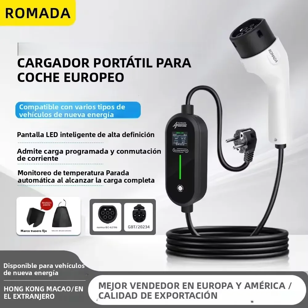 ROMADA 7KW 32A EV caricatore p - Portable Ev Charger 16A Adjustable recensione e prezzo