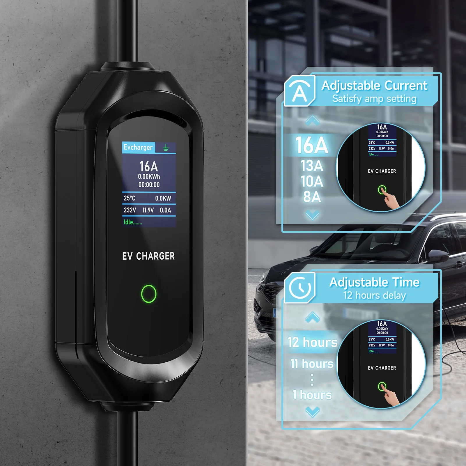 Caricabatterie EV Portatile AF - Portable Ev Charger 16A Adjustable recensione e prezzo