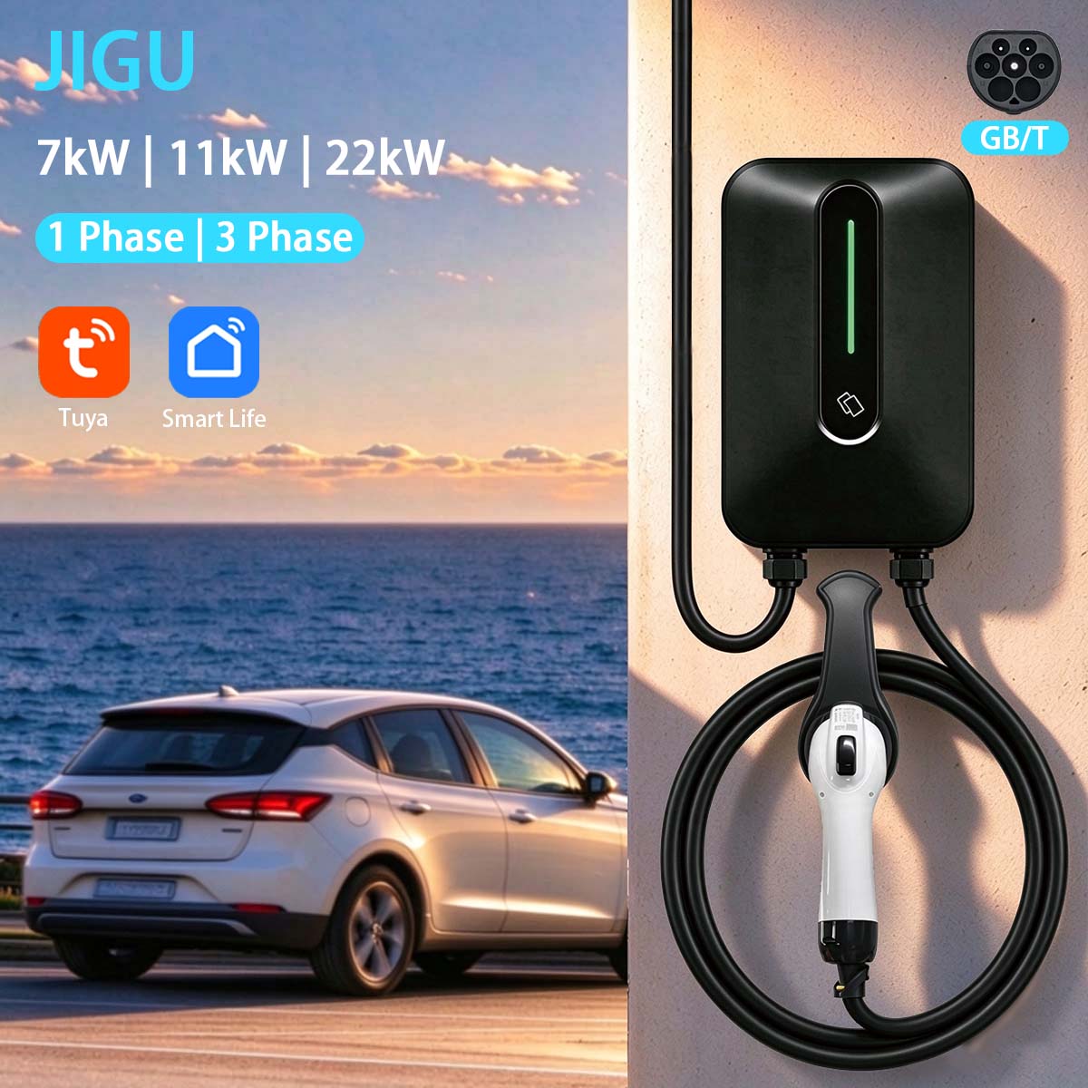 Caricatore EV JIGU GBT 7kW 11k - Ev Charger 11Kw Three Phase recensione e prezzo