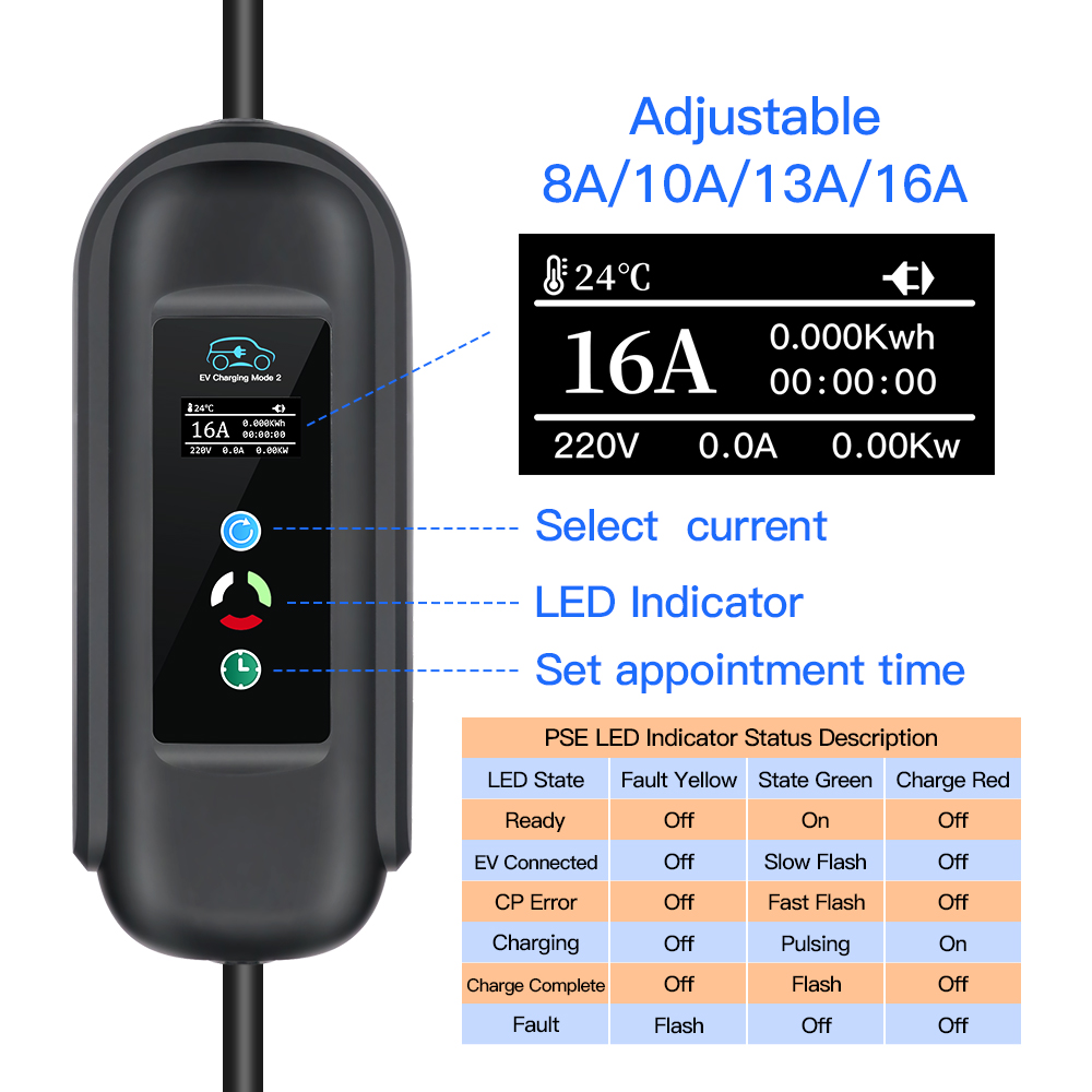 Caricatore portatile portatile - Portable Ev Charger 16A Adjustable recensione e prezzo