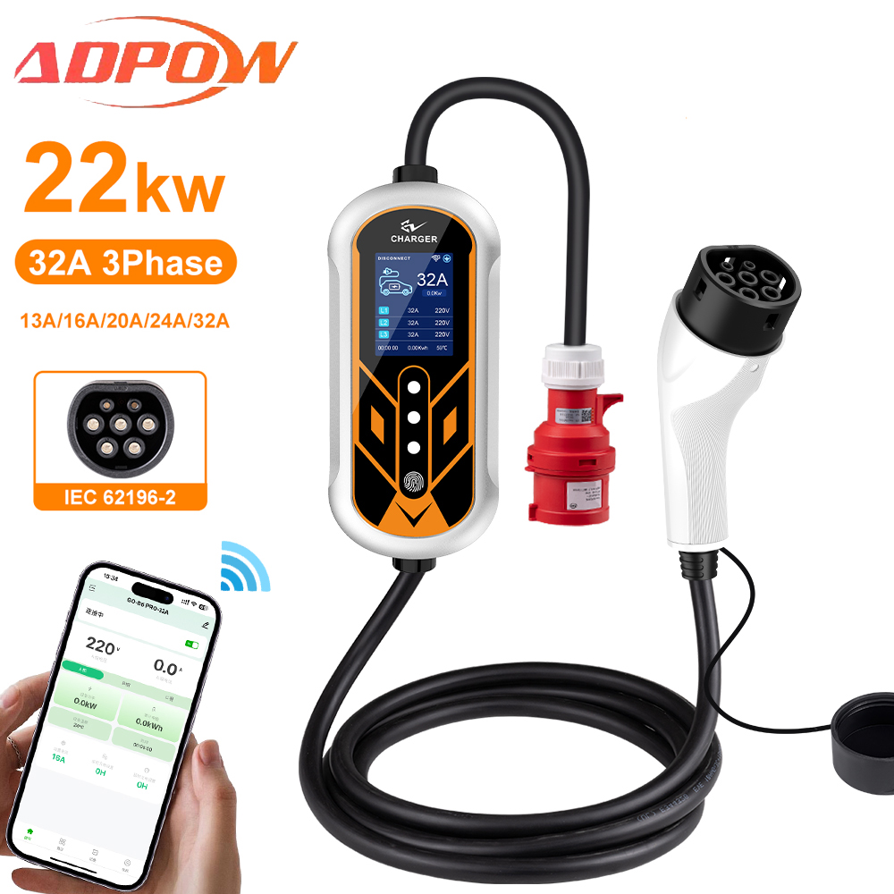 ADPOW Caricabatterie portatili - Ev Charging Cable 5M 22Kw recensione e prezzo